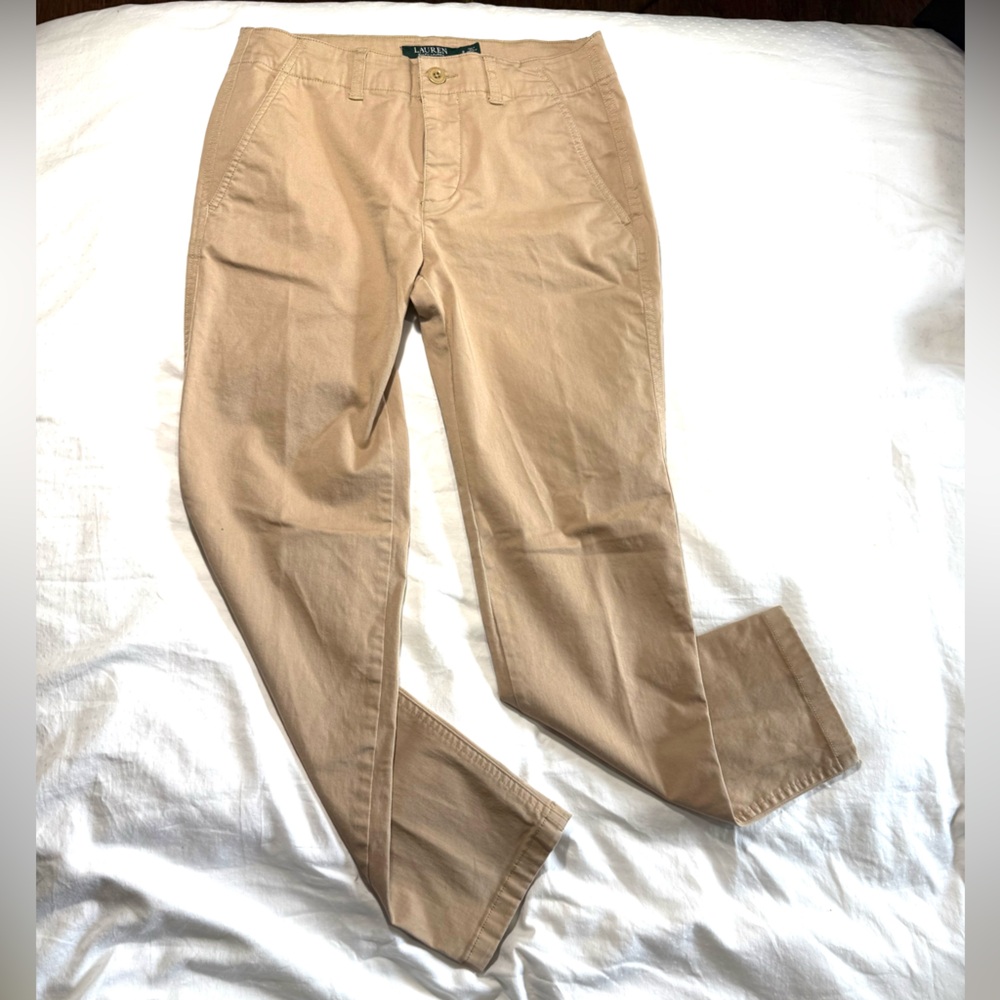 Lauren Ralph Lauren Tan Trousers Cotton Blend
